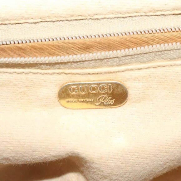 GUCCI GG Plus Supreme Shoulder Bag PVC Leather Beige Auth - Picture 6 of 15